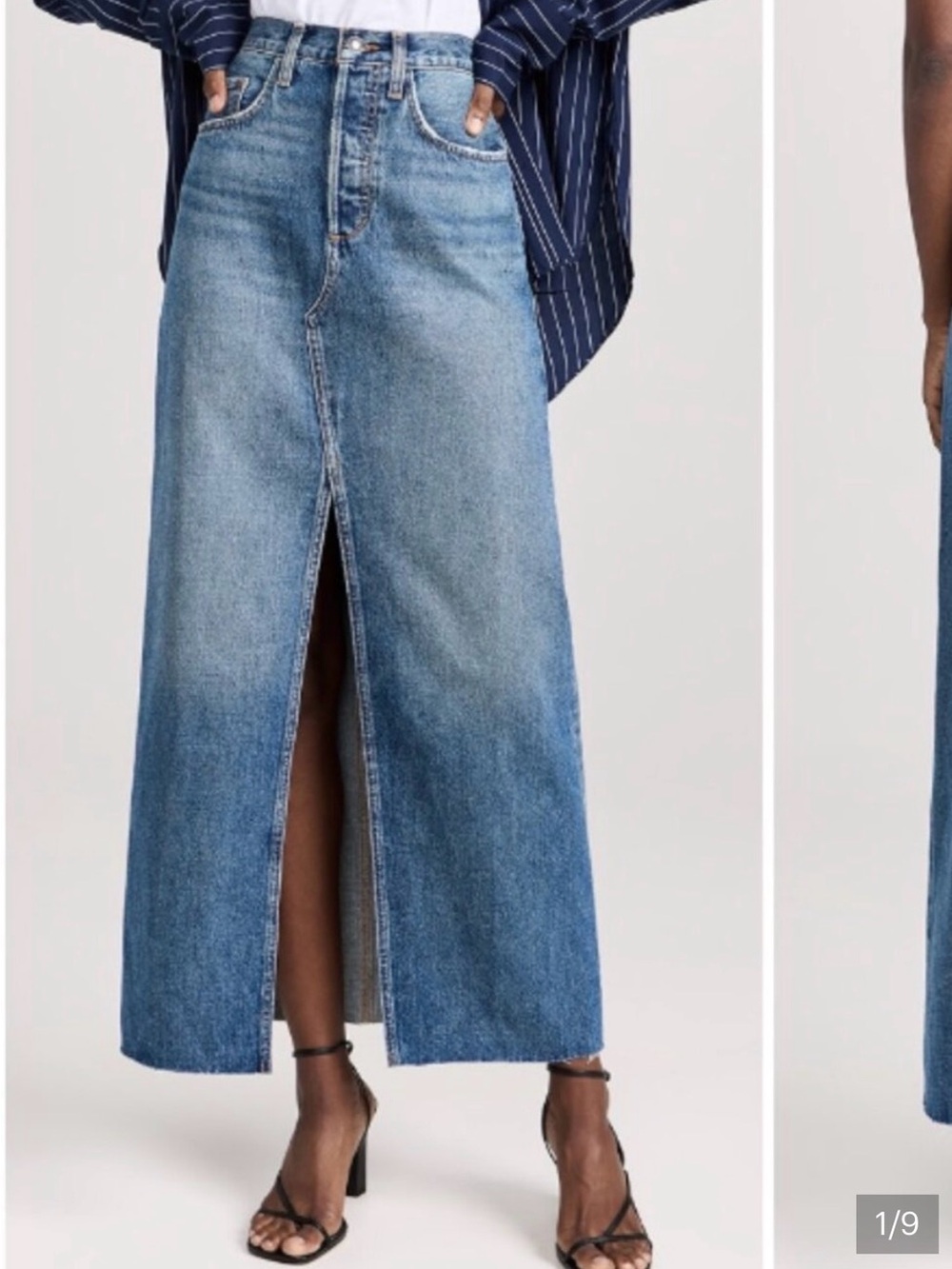 AGOLDE leif denim maxi skirt in swing 30 - Picture 3 of 12